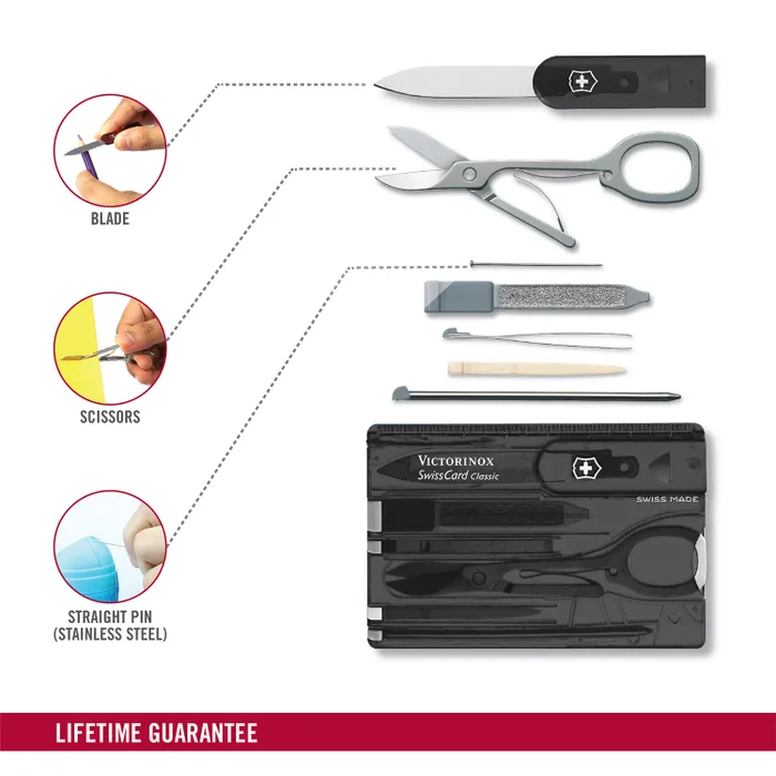 Victorinox Waiter Swiss Army Knife Card Classic Black-Translucent