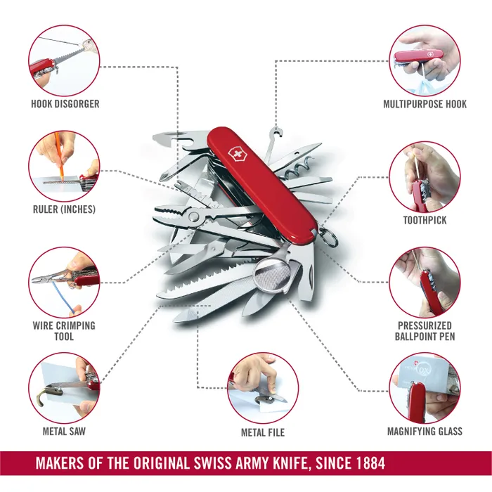 Victorinox Waiter Swiss Army Knife Swiss Champ 91mm-Red