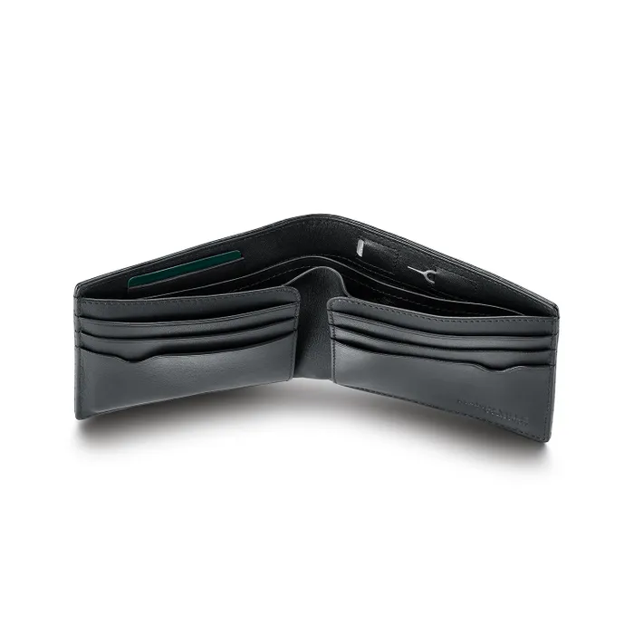 Lapis Bard Mandeville Noir Croc-Textured Wallet with Extra Credit Card Holder-Black