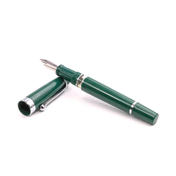 Kanwrite Heritage Solid Green Fountain Pen With Chrome Trims - Extra Fine