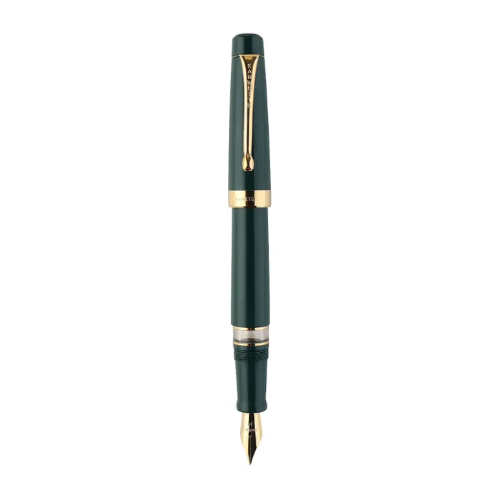 Kanwrite Heritage Solid Green Fountain Pen With Gold Trims - Medium