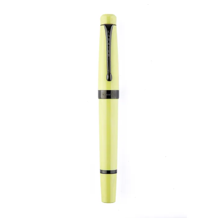 Kanwrite Heritage Ebony Yellow Fountain Pen With Black Trims - Broad
