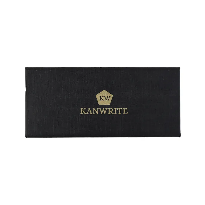 Kanwrite Heritage Ebony Black Orange Swirl Fountain Pen With Black Trims - Fine