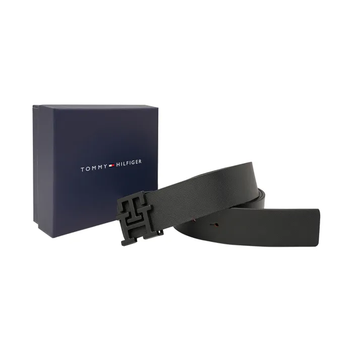Tommy Hilfiger Black & Black Arklow Reversible Belt - Large