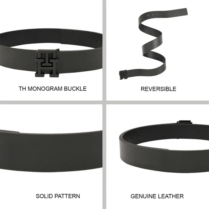 Tommy Hilfiger Black & Black Arklow Reversible Belt - Medium