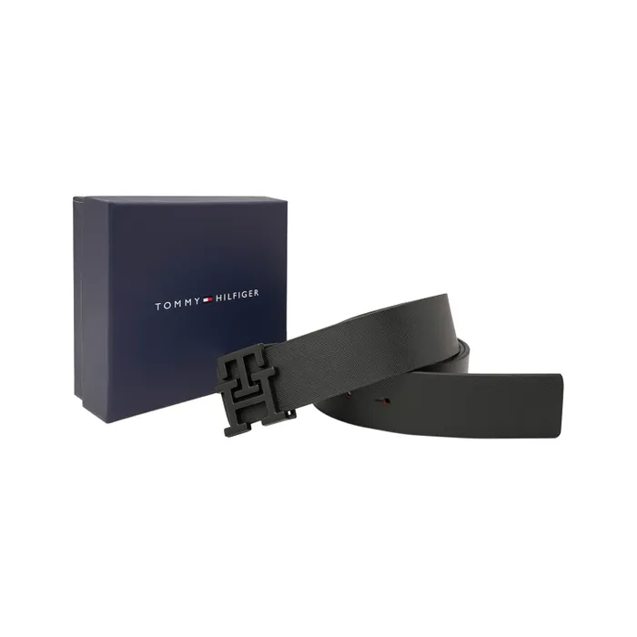 Tommy Hilfiger Black & Black Arklow Reversible Belt - Medium