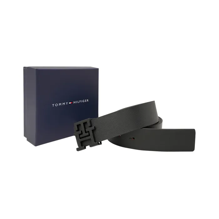 Tommy Hilfiger Black & Black Arklow Reversible Belt - Small