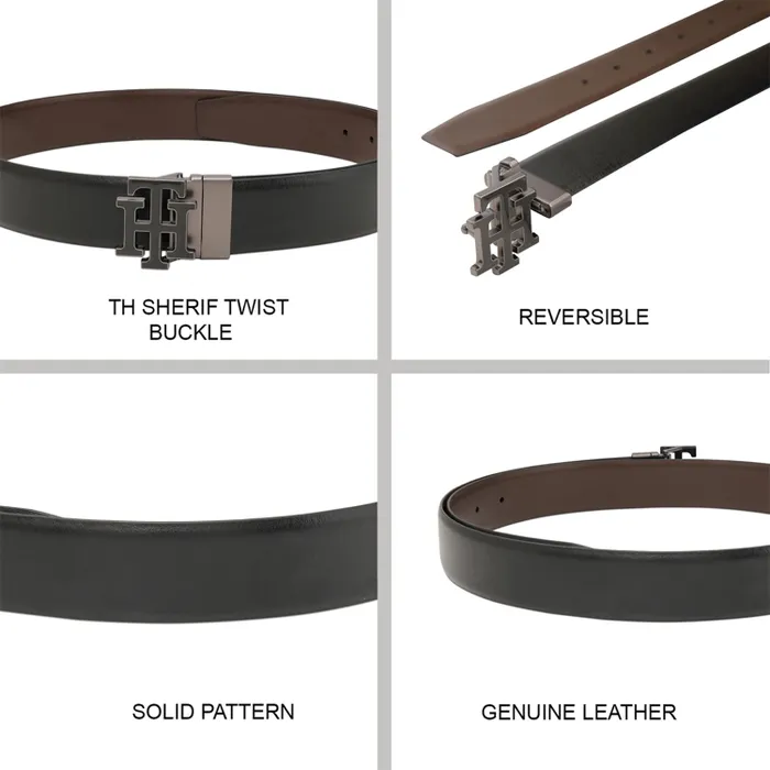 Tommy Hilfiger Black & Brown Athlone Reversible Belt - Large