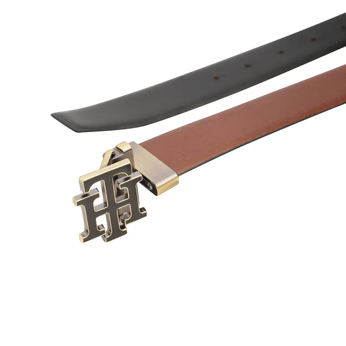Tommy Hilfiger Tan & Black Athlone Reversible Belt - Medium