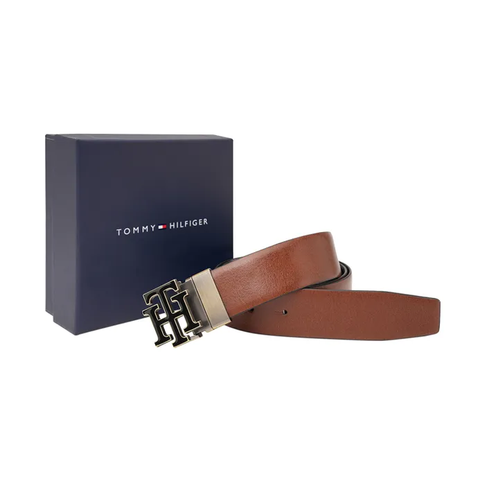 Tommy Hilfiger Tan & Black Athlone Reversible Belt - Small