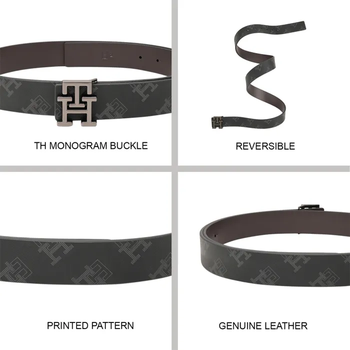Tommy Hilfiger Black & Brown Bishop Reversible Belt - Medium