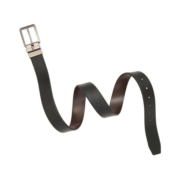 Tommy Hilfiger Black & Brown Brooklet Reversible Belt - Medium