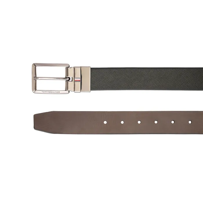 Tommy Hilfiger Black & Brown Brooklet Reversible Belt - Small