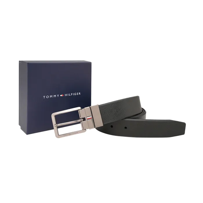 Tommy Hilfiger Black & Brown Brooklet Reversible Belt - Small
