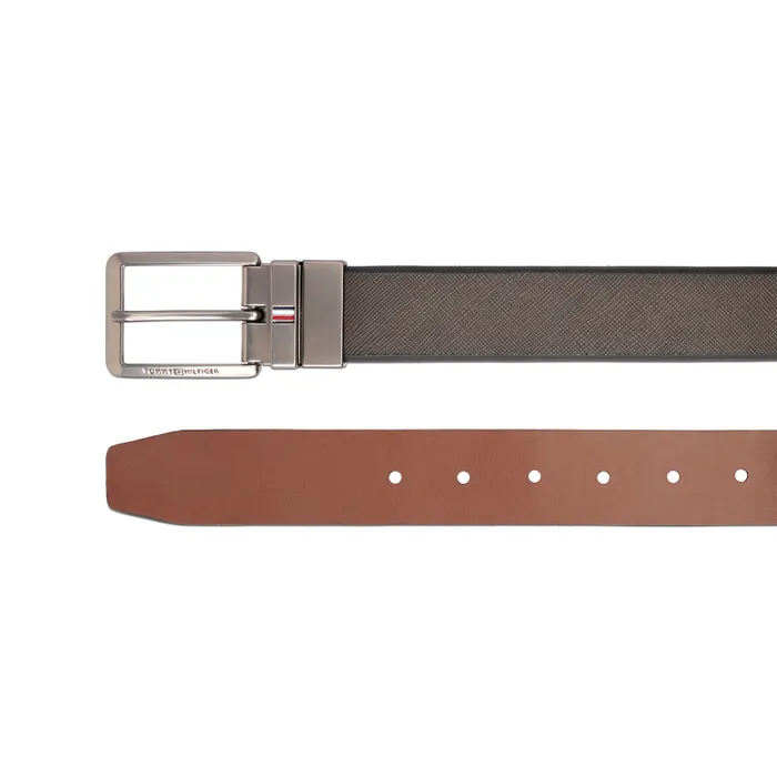 Tommy Hilfiger Brown & Tan Brooklet Reversible Belt - Medium