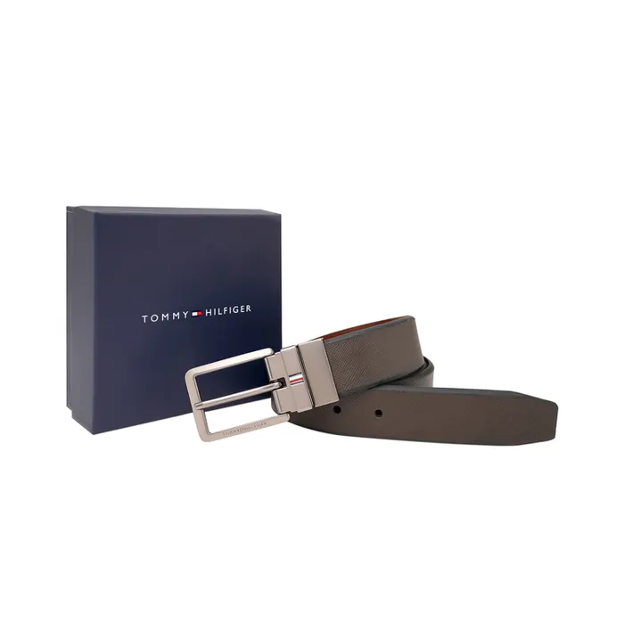 Tommy Hilfiger Brown & Tan Brooklet Reversible Belt - Medium