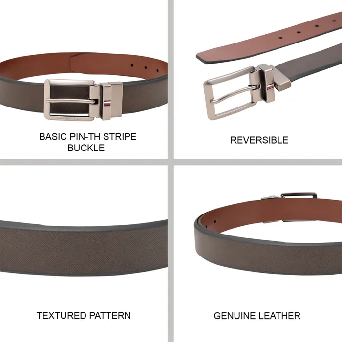 Tommy Hilfiger Brown & Tan Brooklet Reversible Belt - Extra Large