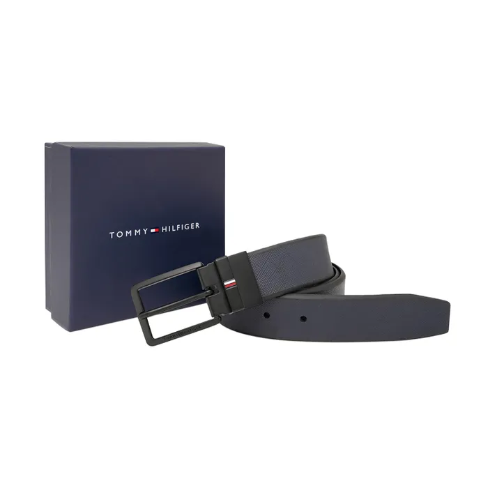 Tommy Hilfiger Navy & Black Brooklet Reversible Belt - Medium