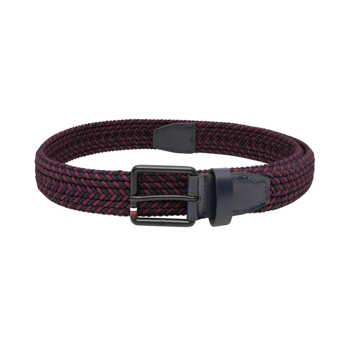 Tommy Hilfiger Red & Navy Kells Non Reversible Belt - Medium