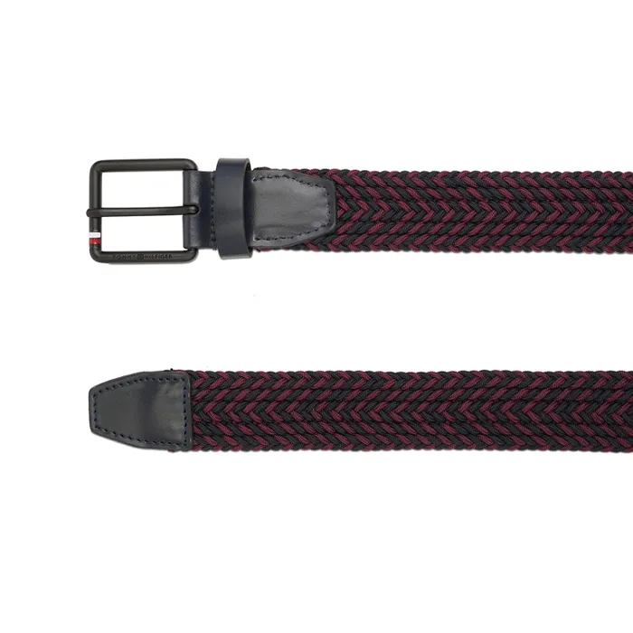 Tommy Hilfiger Red & Navy Kells Non Reversible Belt - Medium