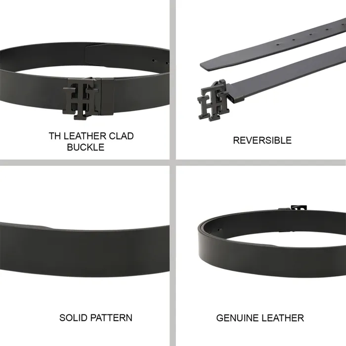 Tommy Hilfiger Black & Black Marfa Reversible Belt - Medium