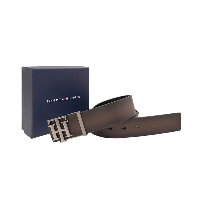 Tommy Hilfiger Brown & Black Offay Reversible Belt - Large
