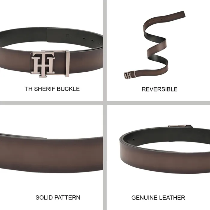 Tommy Hilfiger Brown & Black Offay Reversible Belt - Small
