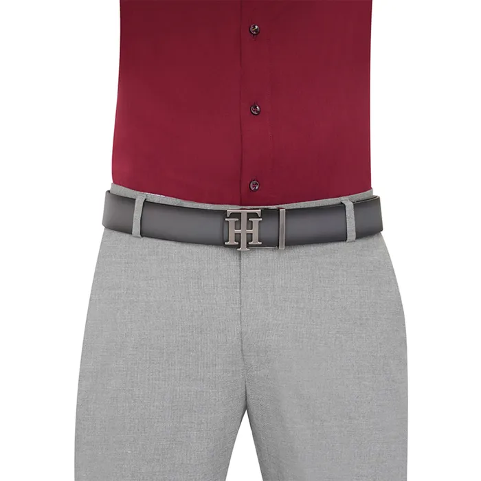 Tommy Hilfiger Dark Grey & Black Offay Reversible Belt - Large