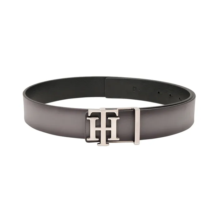 Tommy Hilfiger Dark Grey & Black Offay Reversible Belt - Medium