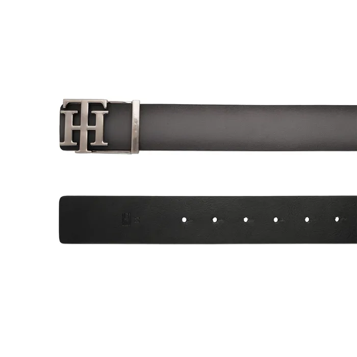 Tommy Hilfiger Dark Grey & Black Offay Reversible Belt - Extra Large