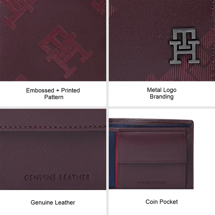 Tommy Hilfiger Branco Global Coin Wallet - Wine