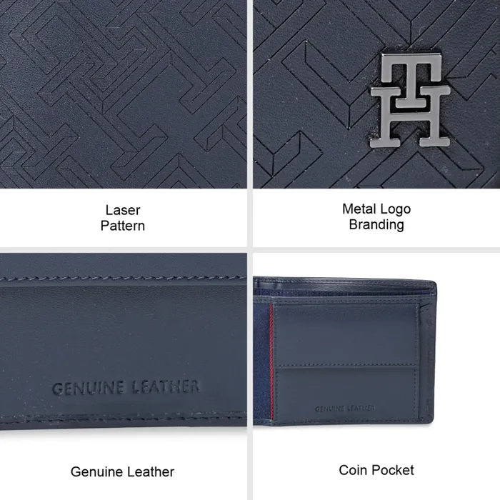Tommy Hilfiger Tavros Global Coin Wallet-Navy