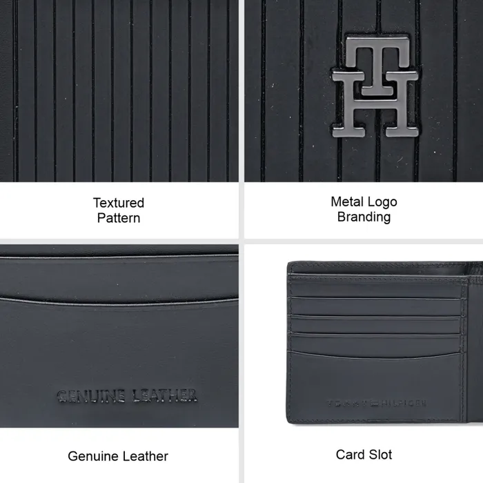 Tommy Hilfiger Woodlawn Slimfold Wallet - Black+Black