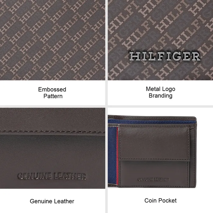 Tommy Hilfiger Pyrgos Global Coin Wallet - Brown