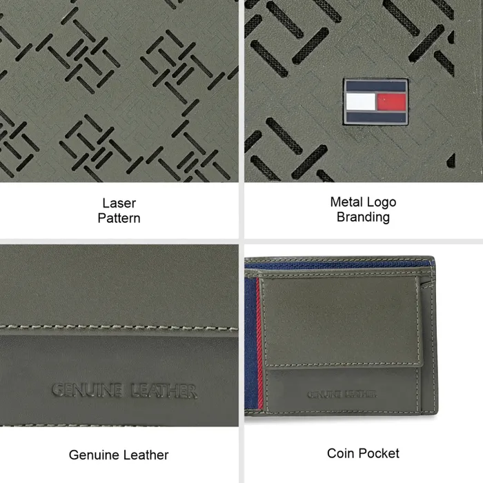 Tommy Hilfiger Strovolos Global Coin Wallet - Olive
