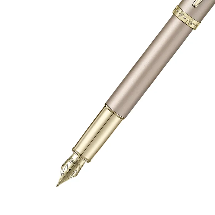Sheaffer Gift Set 100 Emily in Paris E9377 Champagne Gold Fountain Pen with 2 Ink Vials-Medium