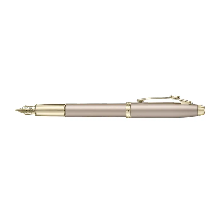 Sheaffer Gift Set 100 Emily in Paris E9377 Champagne Gold Fountain Pen with 2 Ink Vials-Medium