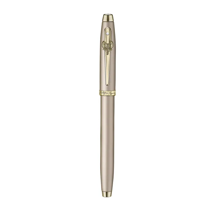 Sheaffer Gift Set 100 Emily in Paris E9377 Champagne Gold Fountain Pen with 2 Ink Vials-Medium