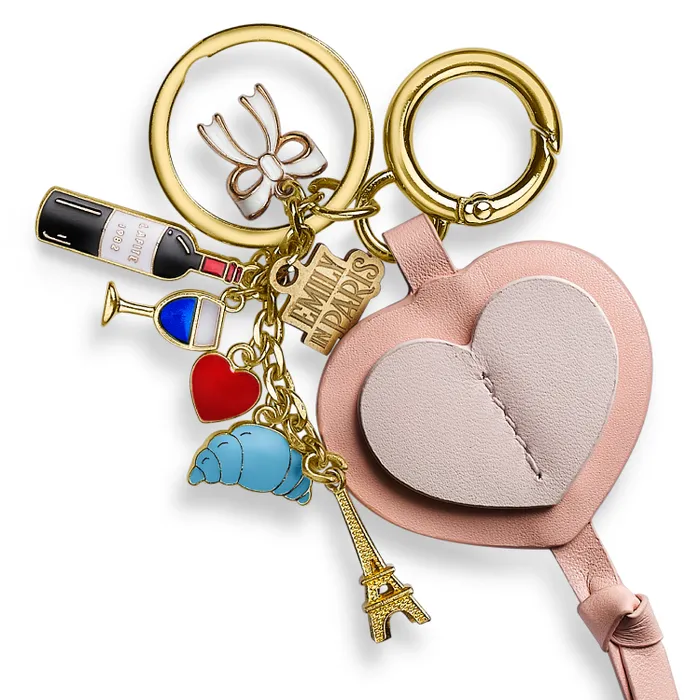 Sheaffer Gift Set Sentinel E321 Emily in Paris Pink Matte Finish Ballpoint Pen with Leather Bag Charm Keychain