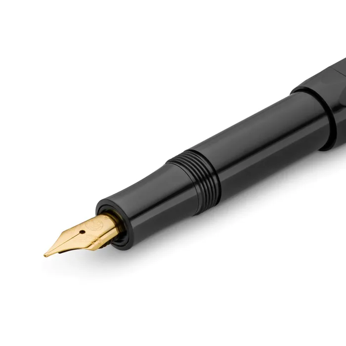 Kaweco Classic Sport Black With 23K Gold-Plated Steel Nib And Iridium Tip Fountain Pen-Medium