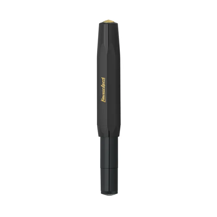 Kaweco Classic Sport Black With 23K Gold-Plated Steel Nib And Iridium Tip Fountain Pen-Medium