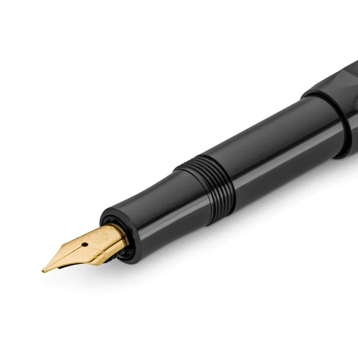 Kaweco Classic Sport Guilloche Black With 23K Gold-Plated Steel Nib And Iridium Tip Fountain Pen-Medium