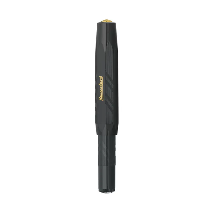 Kaweco Classic Sport Guilloche Black With 23K Gold-Plated Steel Nib And Iridium Tip Fountain Pen-Medium