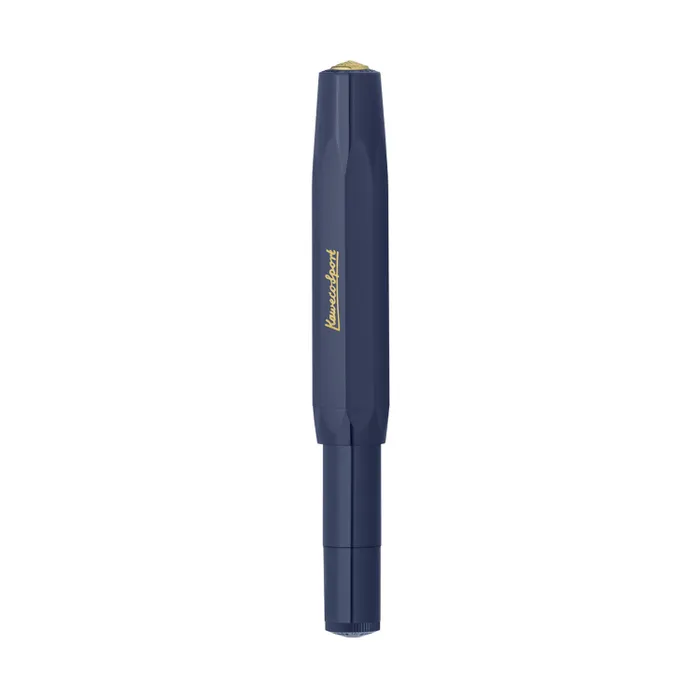 Kaweco Classic Sport Navy Blue With Clip And 23K Gold-Plated Steel Nib And Iridium Tip Fountain Pen-Medium