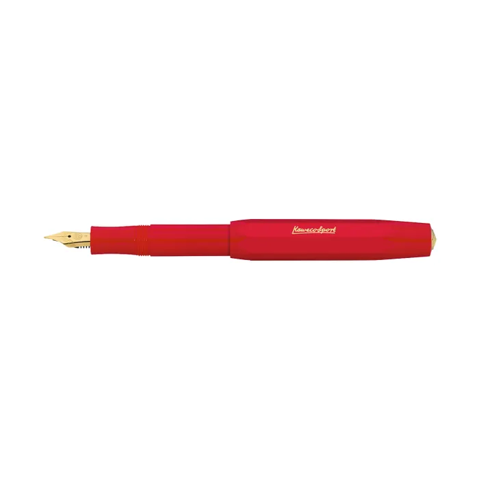 Kaweco Classic Sport Red With 23K Gold-Plated Steel Nib And Iridium Tip Fountain Pen-Medium