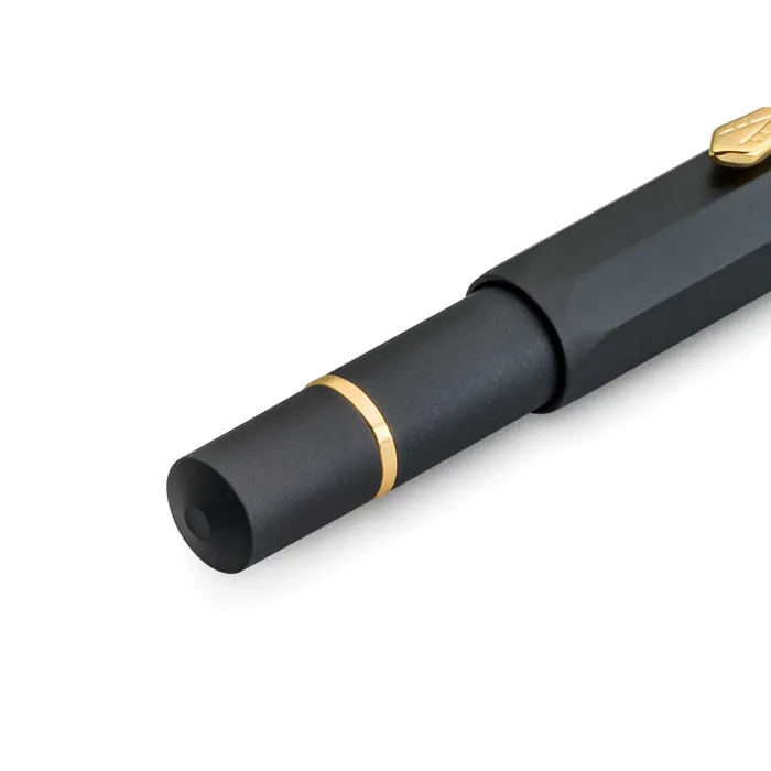 Kaweco Piston Al Sport Starter Set Classic Black/Gold Fountain Pen-Fine