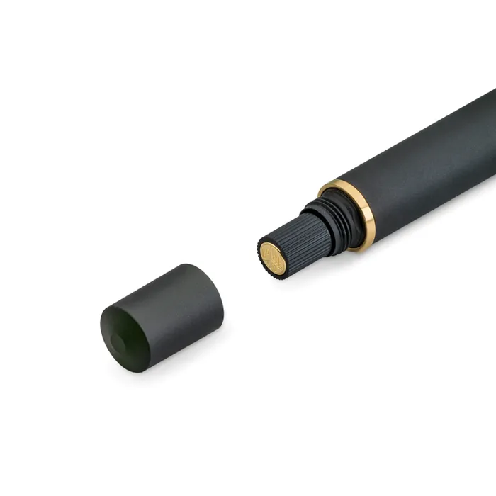 Kaweco Piston Al Sport Starter Set Classic Black/Gold Fountain Pen-Fine