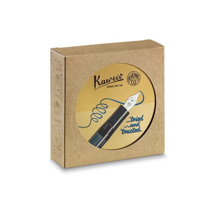 Kaweco Piston Al Sport Starter Set Classic Navy/Gold Fountain Pen-Medium