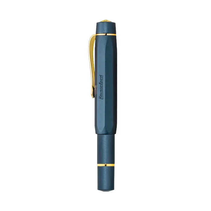 Kaweco Piston Al Sport Starter Set Classic Navy/Gold Fountain Pen-Medium