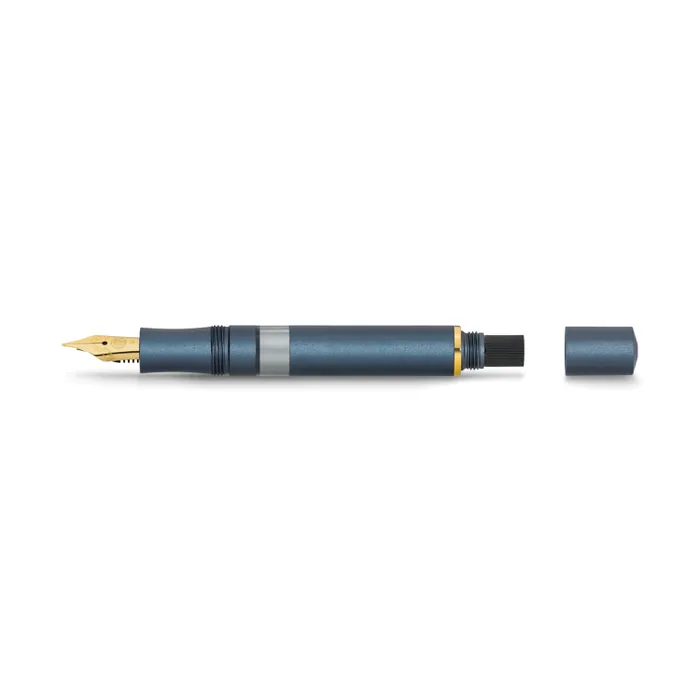 Kaweco Piston Al Sport Starter Set Classic Navy/Gold Fountain Pen-Medium